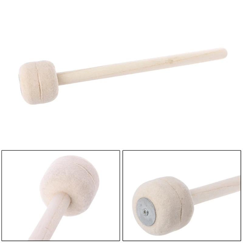 1PC Timpani Mallets Precussion Drumsticks Soft Felt Head Wood Handle