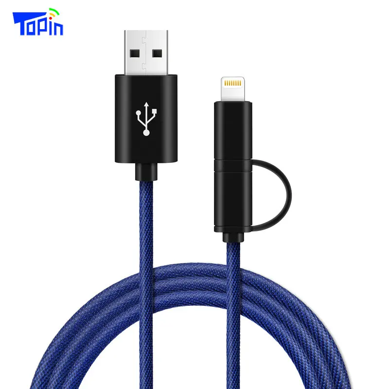  Micro-USB Lightning 2 en 1 Cable de carga de datos GPS Tracker Wifi LBS Monitor de voz de seguimien