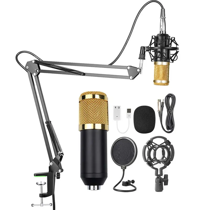 

Vacusg BM800 Condenser 3.5mm Wired Professional Studio Microphone Vocal Recording KTV Karaoke Microphone Mic Stand For PC
