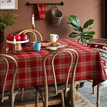 

christmas decorations for home scotland buffalo plaid wedding table cloth cover rectengular acrylic wool round tablecloth