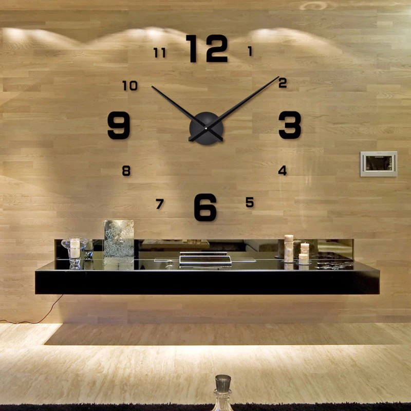 Новое украшение для дома большие зеркальные настенные часы современный дизайн 3D DIY большие декоративные настенные часы уникальный подарок