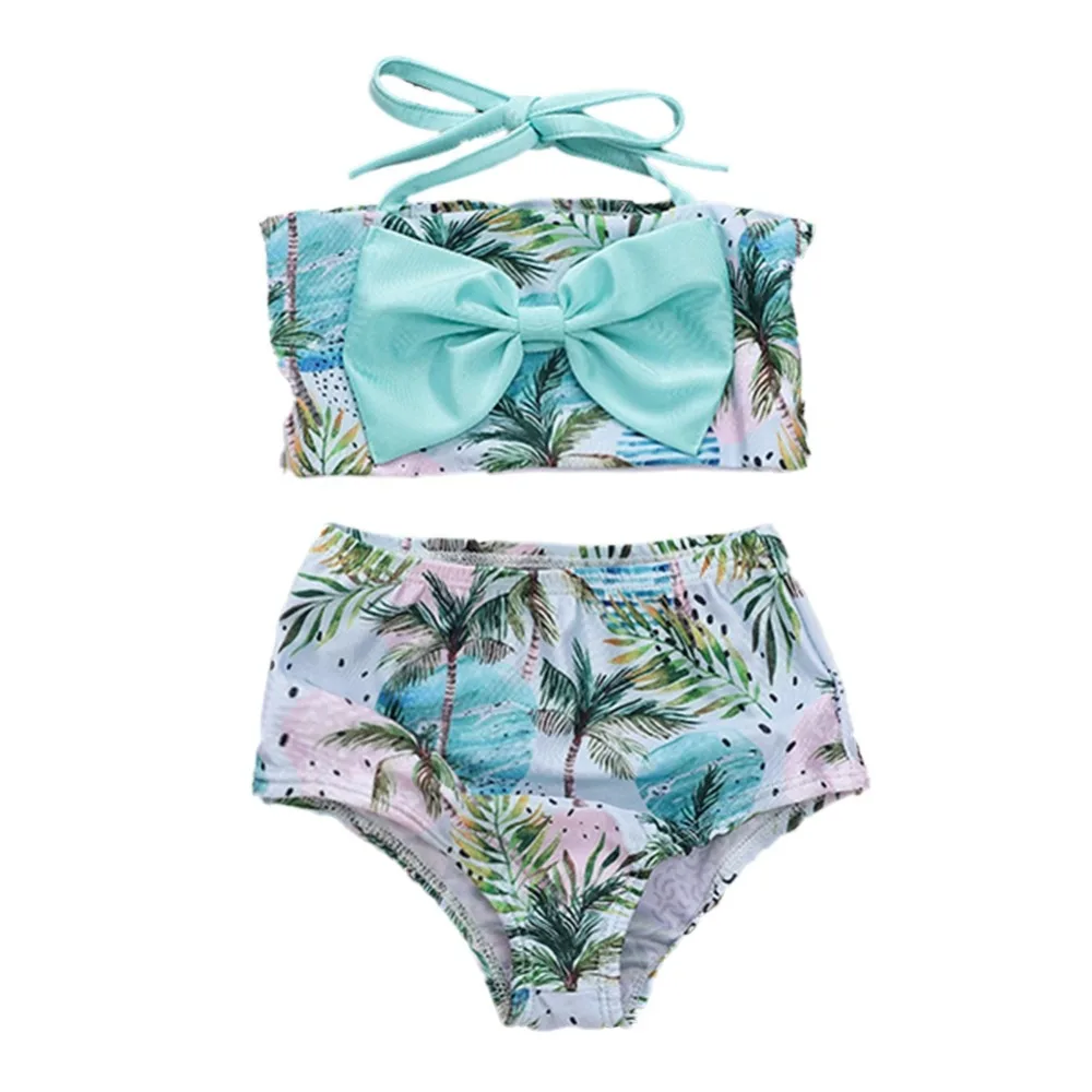 

Children Swimsuit Summer Baby Girls Swimwear Straps Bow Briefs Swimsuit For Girls