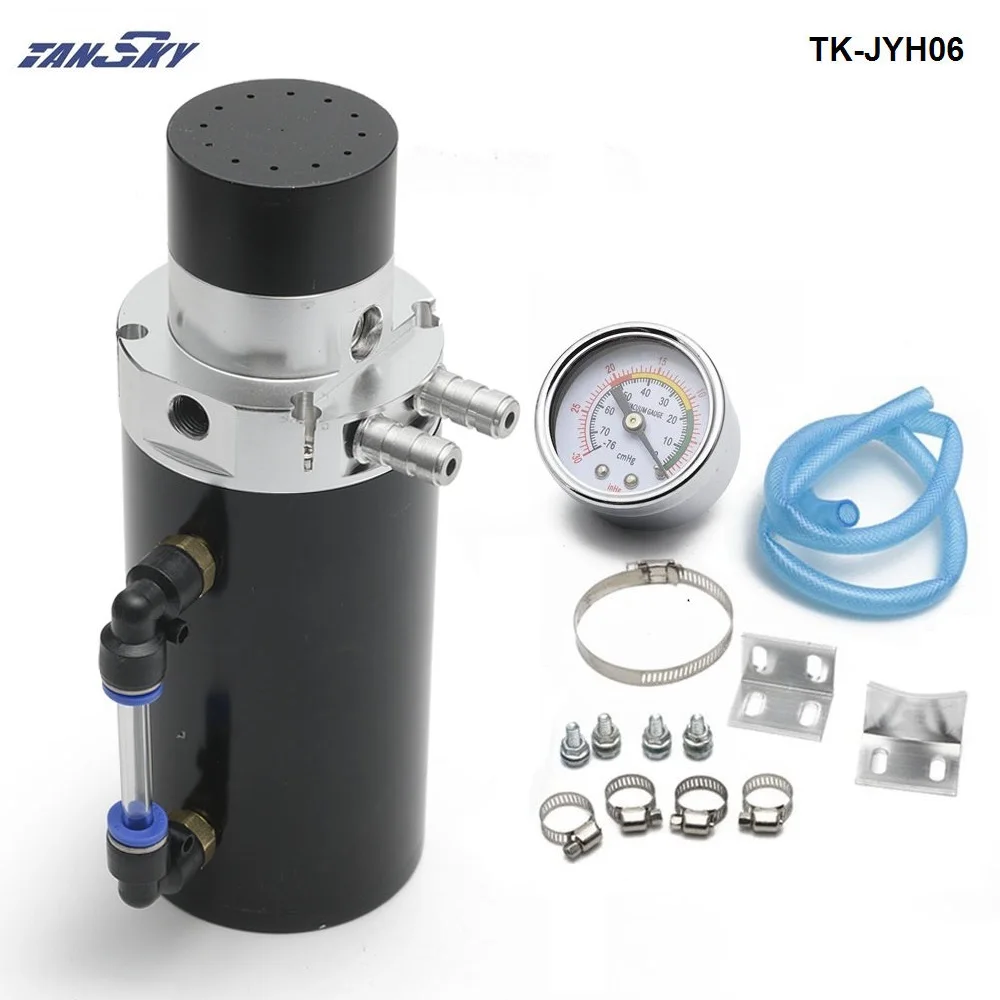 Tansky-алюминиевый резервуар для топливного масла, резервуар для дыхания, баллон+ вакуумный манометр, маслоуловитель, бак TK-JYH06
