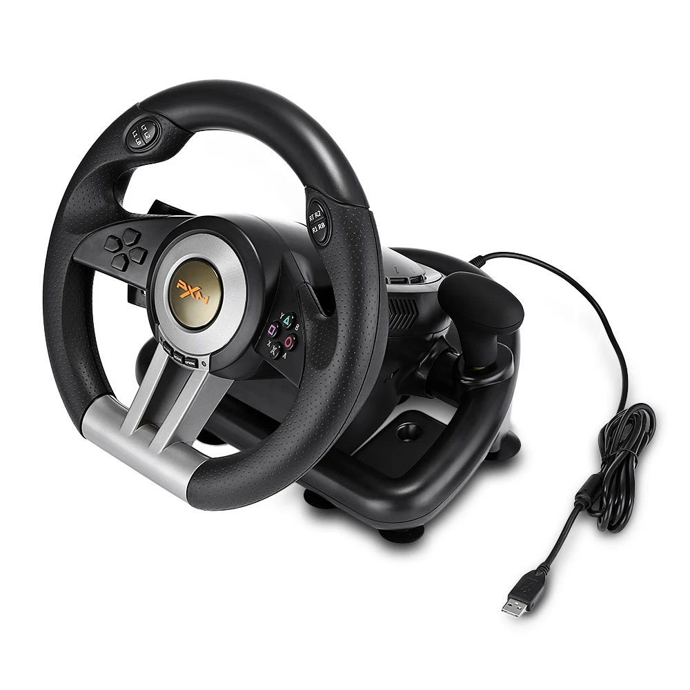 PXN V3II almohadilla de juego de carreras 180 grados volante vibración Joysticks con Pedal plegable para ordenador PS3 PS4 Xbox One todo en uno - 5