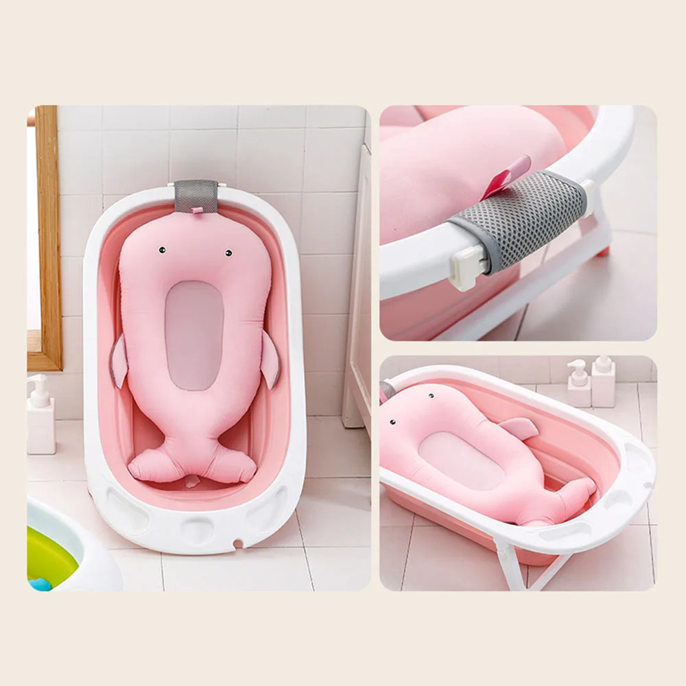 NewBorn Whale Shape Portable Safety Security Bath Seat Support Air Cushion Bed Babies Infant Baby Bath Pad Non-Slip Bathtub Mat