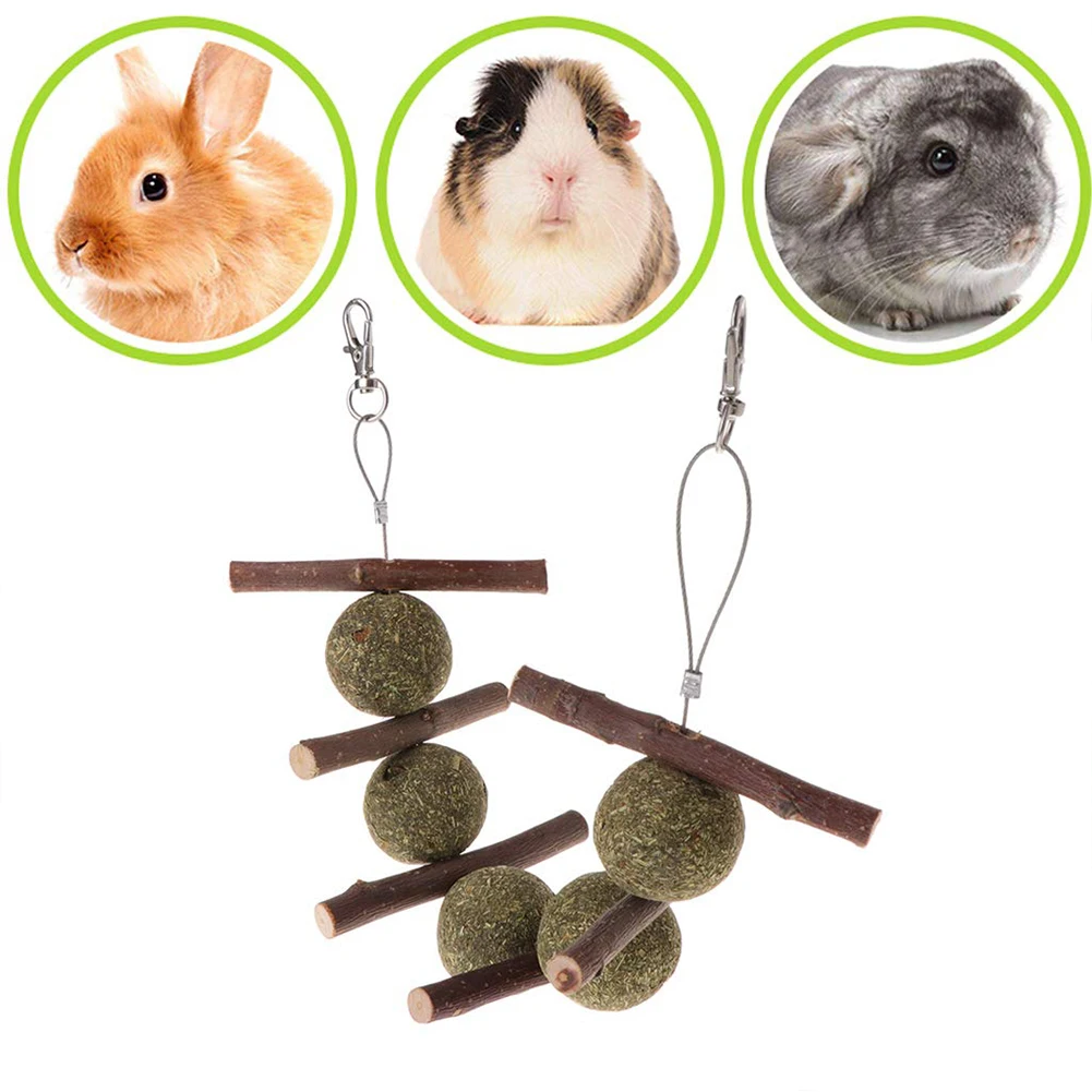 Подвесные принадлежности Pet ветка натуральный шарик для клетки хомяк, белка кролик Шиншилла Малый Животные скрежетание зубами игрушки