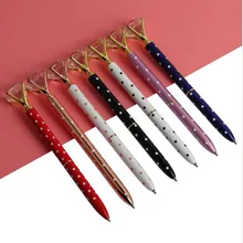 Концевая шариковая ручка большое Ювелирное Украшение металлическая шариковая ручка с крупным бриллиантом черная волшебная ручка модная школьная Канцтовары на подарок Горячая