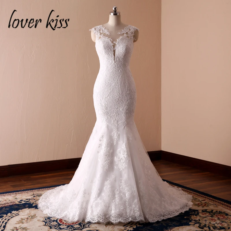 Lover Kiss Vestidos de Noiva эмблематический Русалка вдохновил Свадебные платья Кружево низкая спинка невесты для свадьбы 2019 robe mariage