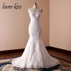 Lover Kiss Vestidos de Noiva эмблематический Русалка вдохновил Свадебные платья Кружево низкая спинка невесты для свадьбы 2019 robe mariage