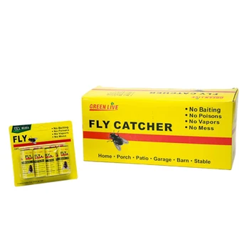 

Insect Bug Fly Glue Paper Catcher Trap Ribbon Strip Sticky Fies Pest Control Wholesale 16 Rolls/4Pack