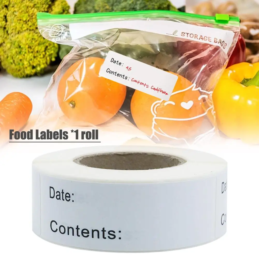 

Freezer Food Labels Self-Adhesive Removable Kitchen Refrigerator Food Storage Labels Reusable Containers Stickers