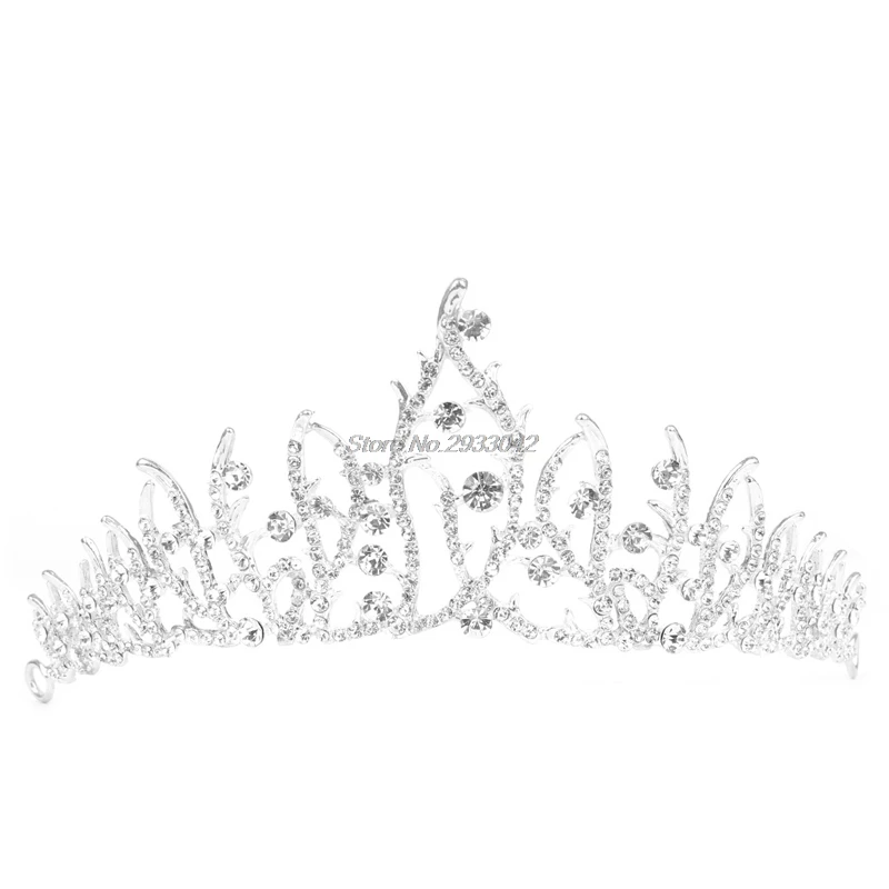 

Free shipping Wedding Bridal Princess Austrian Rhinestone Prom Hair Tiara Crown Veil Headband -W128