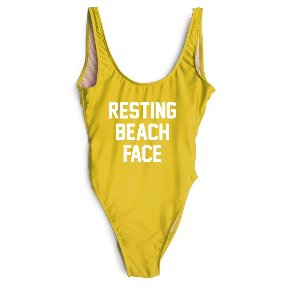 

RESTING BEACH FACE SEXY BODYSUIT WOMEN SWIMSUIT ONE PIECE SUITS BATHING SUIT SWIMWEAR BEACHWEAR Jumpsuit Rompers