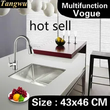 Free shipping Home balcony vogue do the dishes kitchen manual sink single trough 304 stainless steel 430x460 MM