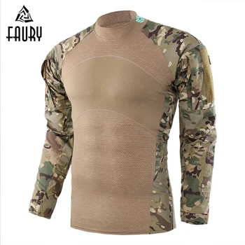 

Tactical Military Camouflage Combat Shirt Men Long Sleeve Three Generations Frog Tops Multicam Uniform M-XXL High Quality