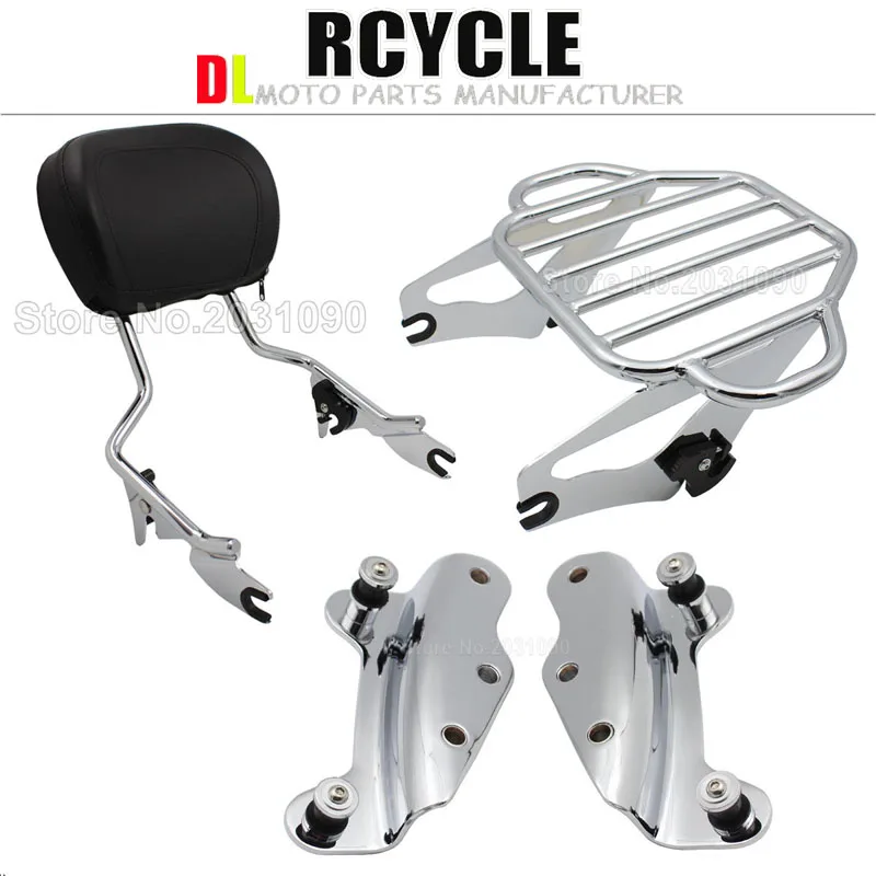 Для Harley Davidson Touring 2009-2013 Electra Glide Road King Street Glide Регулируемая спинка Sissy бар стелс багажная стойка