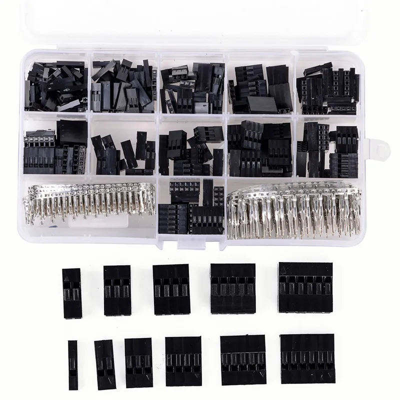 620pcs Dupont Wire Cable Jumper Pin Header Connector Housing Kit +M/F Crimp Pins Connector Terminal Pitch With Box