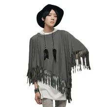 Summer Men s T shirt Tassels Non Mainstream Yuppie Soviet Romantic Cloak Men Stage Loaded Bat