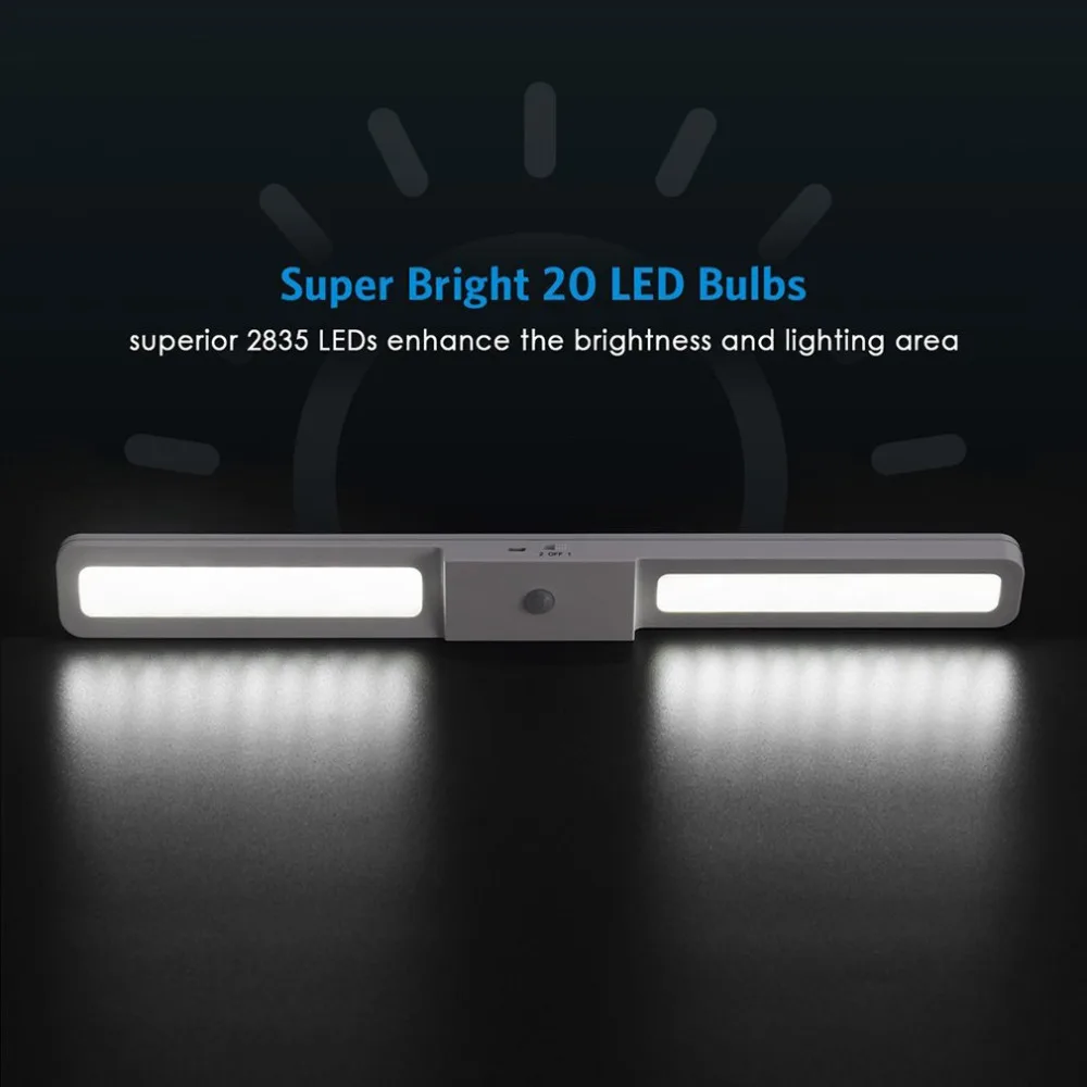 cheap 20 Light Led Wide Angle Night Light Corridor Induction Wardrobe Lighting Control Induction Cabinet Sensor Light