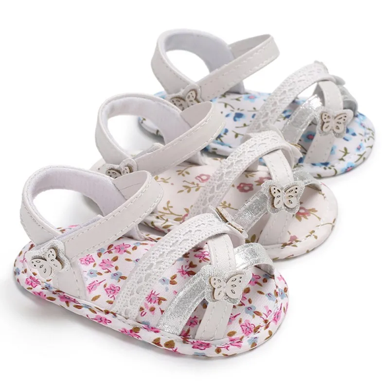 Summer Flowers Baby Girl Sandals Newborn Baby Shoes Butterfly Cartoon Fashion Sandals for Girls