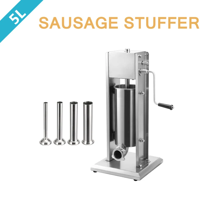 5L Sausage Stuffer Vertical Stainless Steel Kitchen Sausage Filler Meat