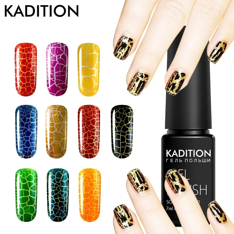 

KADITION 7ML Crackle Shatter Nail Polish Hybrid Varnishes 12 Lucky Colors Choose Crack UV Gel Lacquer Soak Off Gel Nail Lacquer