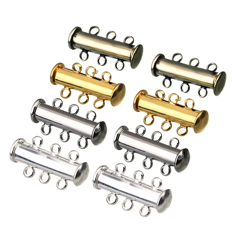 XINYAO 10pcs Gold Color Tube Slide Clasps For Diy Jewelry
