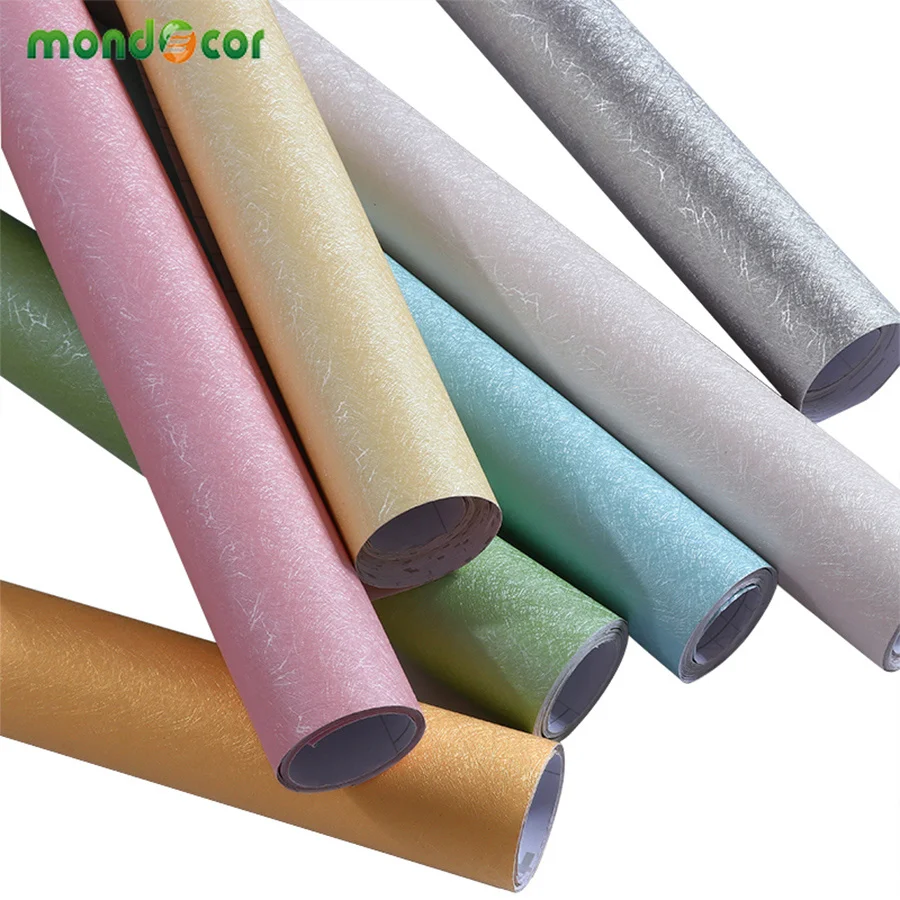 

Nordic Self Adhesive Waterproof Wall Sticker Vinyl PVC Removable Silk Wallpaper Roll for Living Room Kids Room Decor Solid Color