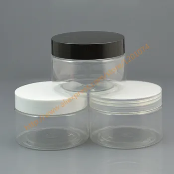 

120ml Empty Container for Styling Gel Hair Wax 120g Cream Jar PET Packaging Clear Jar with clear/white/black lid,thick base