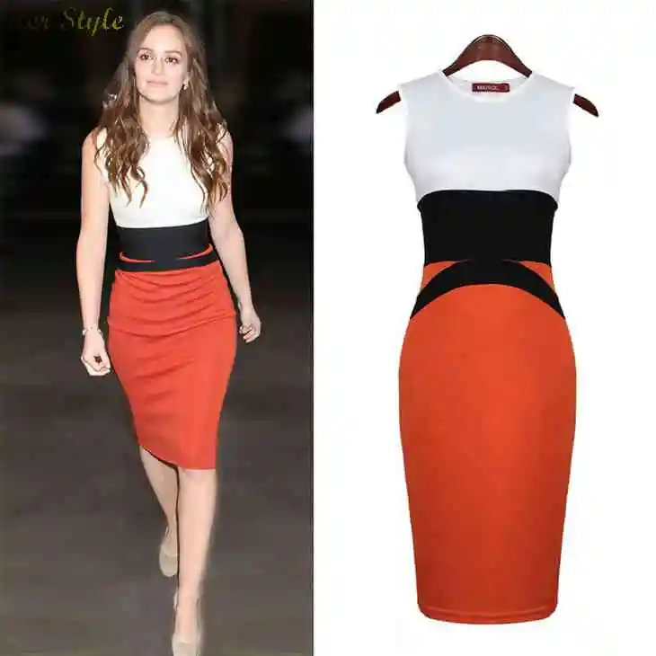 Free Shipping splicinghip knit dresses fall sundresses mixed colors 1432057280 | Женская одежда