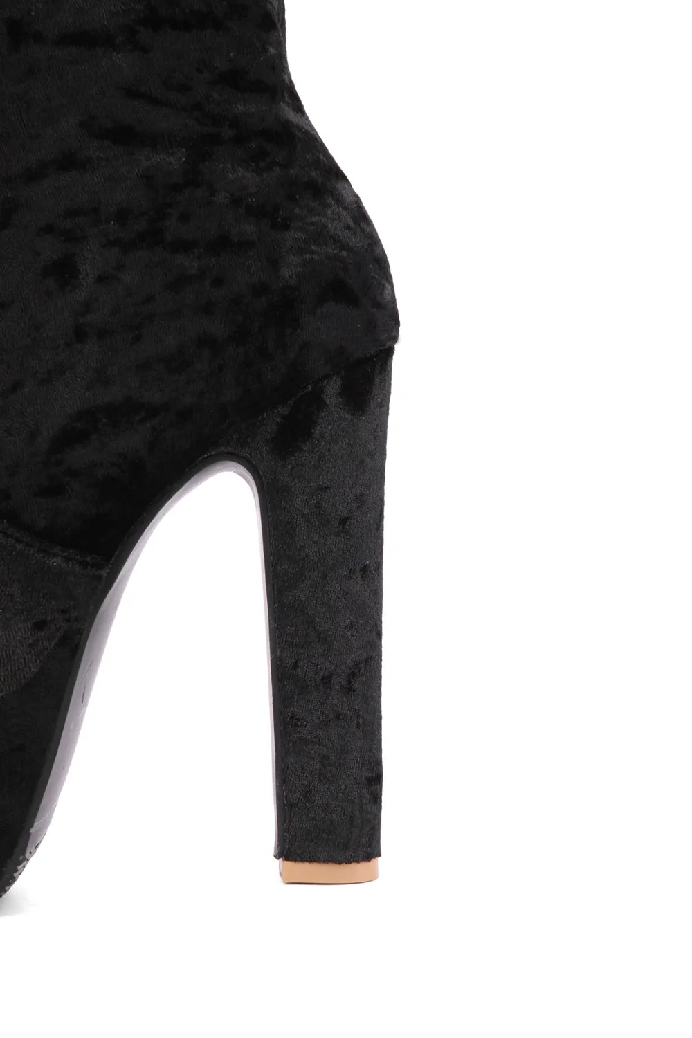 Большие размеры 48; женские высокие сапоги; модные Бархатные ботфорты на высоком каблуке; пикантная женская обувь для ночного клуба на платформе с круглым носком