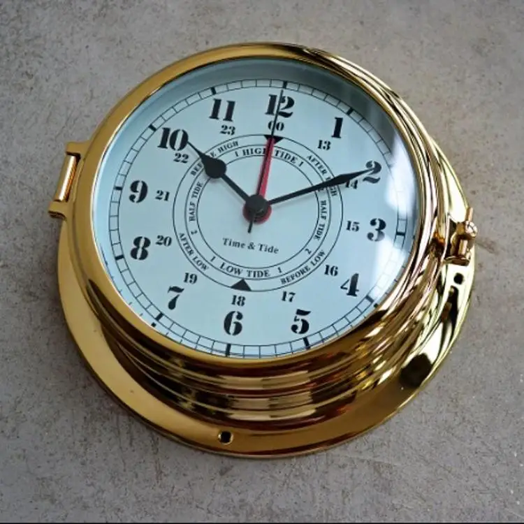 Orologio nautico con custodia in ottone per buco di navigazione, orologi da marea, articoli per la vela - immagine 3
