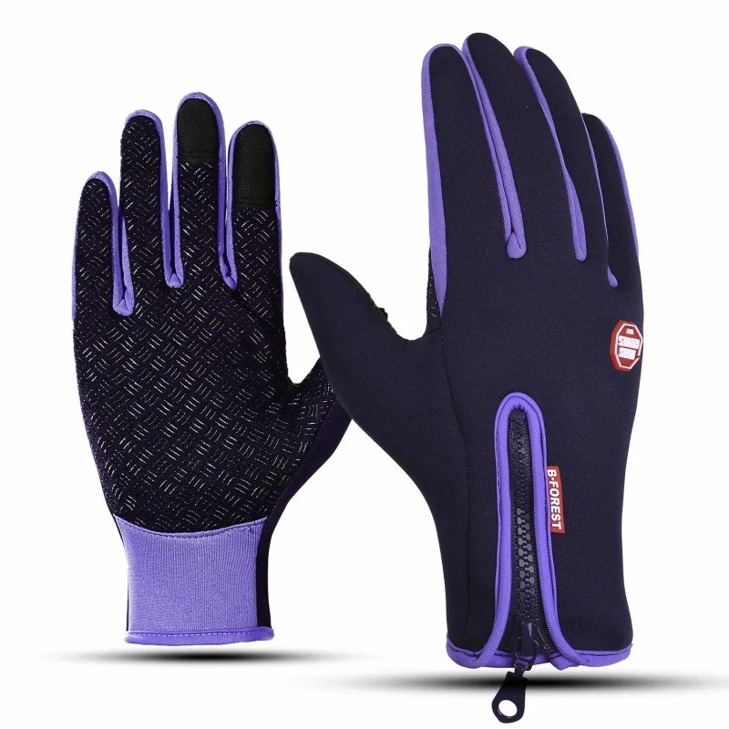 Runature теплые перчатки для рыбалки, перчатки для сенсорного экрана, перчатки для велоспорта, охоты, зимне-Осенние перчатки для рыбалки - Цвет: Фиолетовый