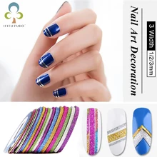 3 rouleaux 1mm/2mm/3mm Laser paillettes rayure bande ligne Nail Art décoration beauté ongles accessoires pour bricolage GYH(China)