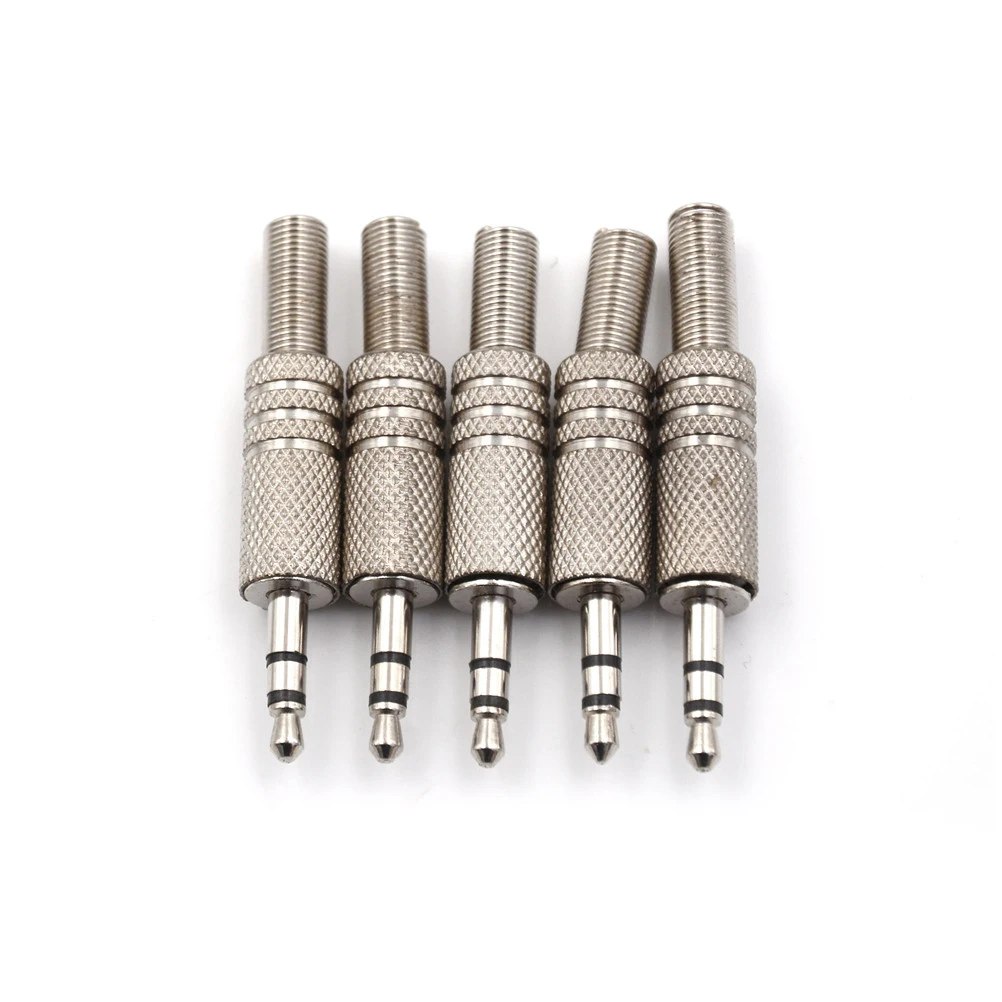 

5pcs/lot 3.5mm Plug Connector 3 Pole Male Audio Plug Welding Head Stereo Dual Headphone Jack with Spring Connetor