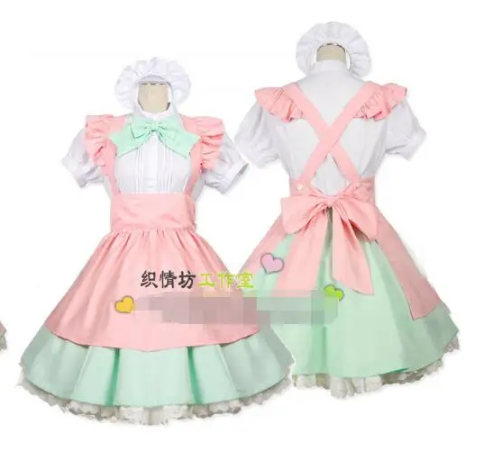 

2017 New Cute Kawaii Maid Cosplay Costume Housewife Women's Lolita Dress Vintage Ball Gown for Halloween Party