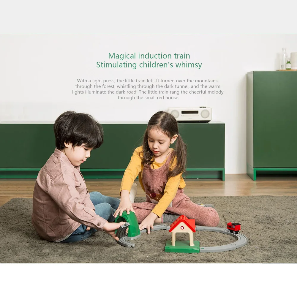 Xiaomi Mi Rabbit Track строительные блоки звук и светильник поезд набор детские игрушки