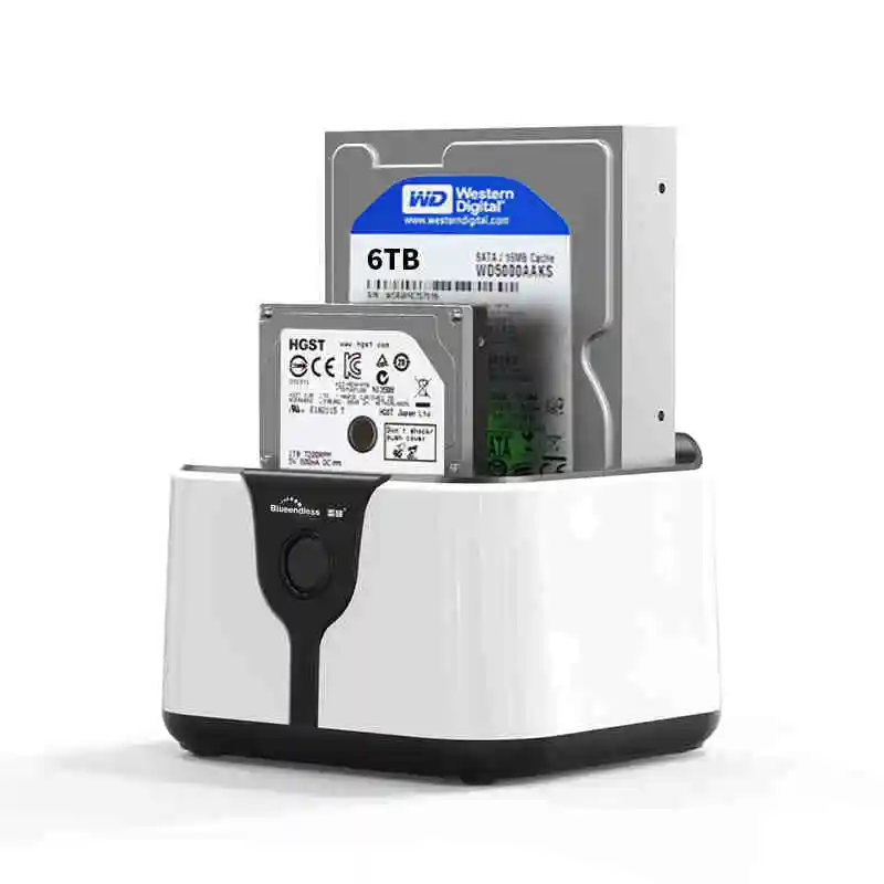 Blueendless 2 Bay SATA Hdd док станция 3 5 "2 USB3.0 Dual SSD клон дубликатор Sata Корпус Blueendless 2 Bay SATA Hdd док станция 3 5 "2 USB3.0 Dual SSD клон дубликатор Sata Корпус