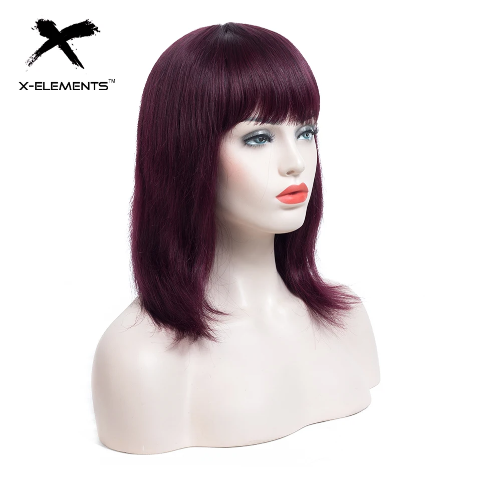 X-элементы бразильские человеческие волосы парики 130% плотность не Реми волосы парики для черных женщин красота 180 г# 1B#4# 99J прямые волосы парики