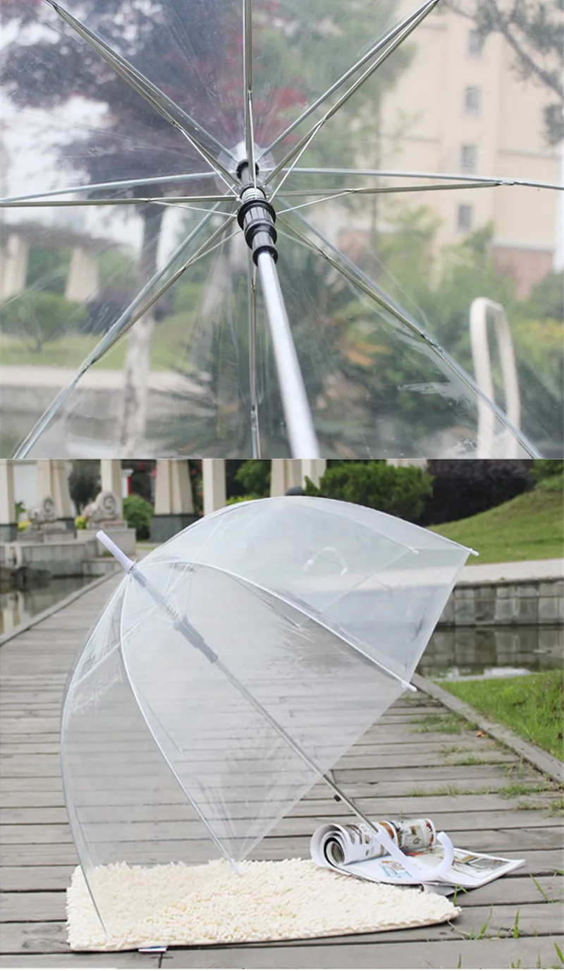 FGHGF с длинной ручкой 8K прозрачный модный зонт для мужчин и женщин автоматический креативный большой зонт