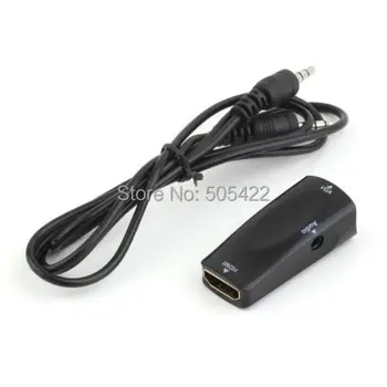 

10pcs/lot HDMI female to VGA Converter Adapter 1080P With Audio Cable For PC TV