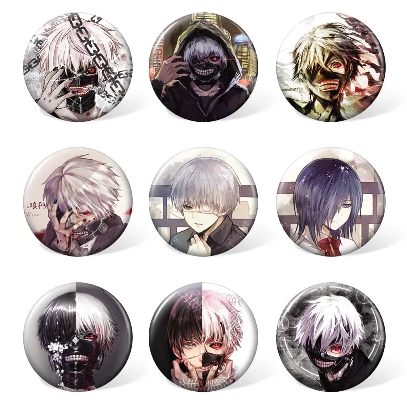 (9 шт./компл.) Аниме Tokyo Ghoul пластиковый значок Kaneki Ken рюкзак аксессуары модный