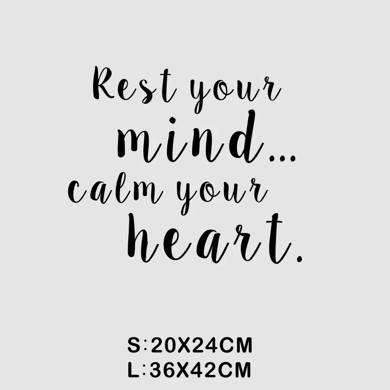 Rest Your Mind Quotes Rest Your Mind Calm Your Heart Vinyl Wall Decals Inspirational Quotes Words  Art Home Decor|Wall Stickers| - Aliexpress