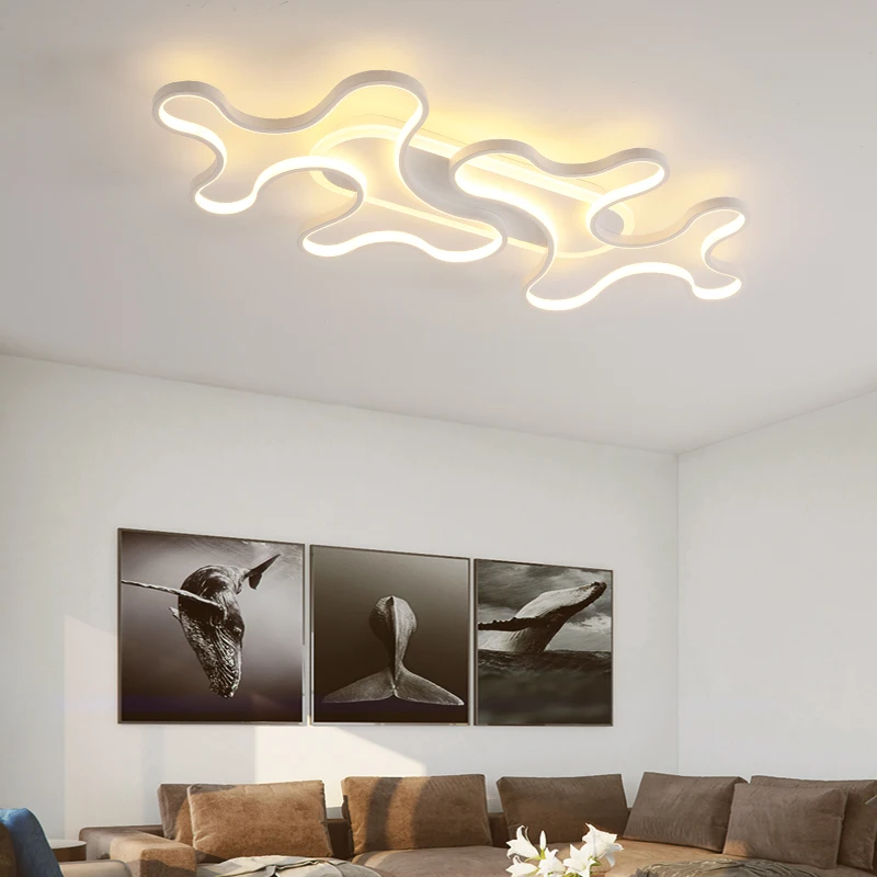 LICAN DIY современный светодиодный потолочный светильник для гостиной, спальни, lustre de plafond, современный светильник, plafonnier, черный светодиодный потолочный светильник