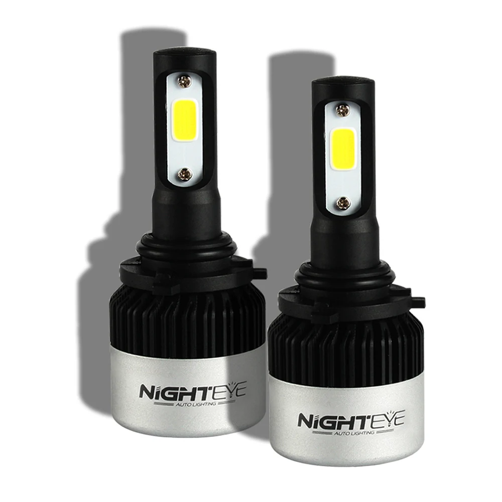 NIGHTEYE Автомобильные фары H1/H7 9005/HB3 9006/HB4(Подол короче спереди и длиннее сзади)/H11 светодиодных ламп автомобиля 6500 к белый CSP чипов 50 Вт фар Наборы противотуманные Автомобильные фары - Испускаемый цвет: 9006
