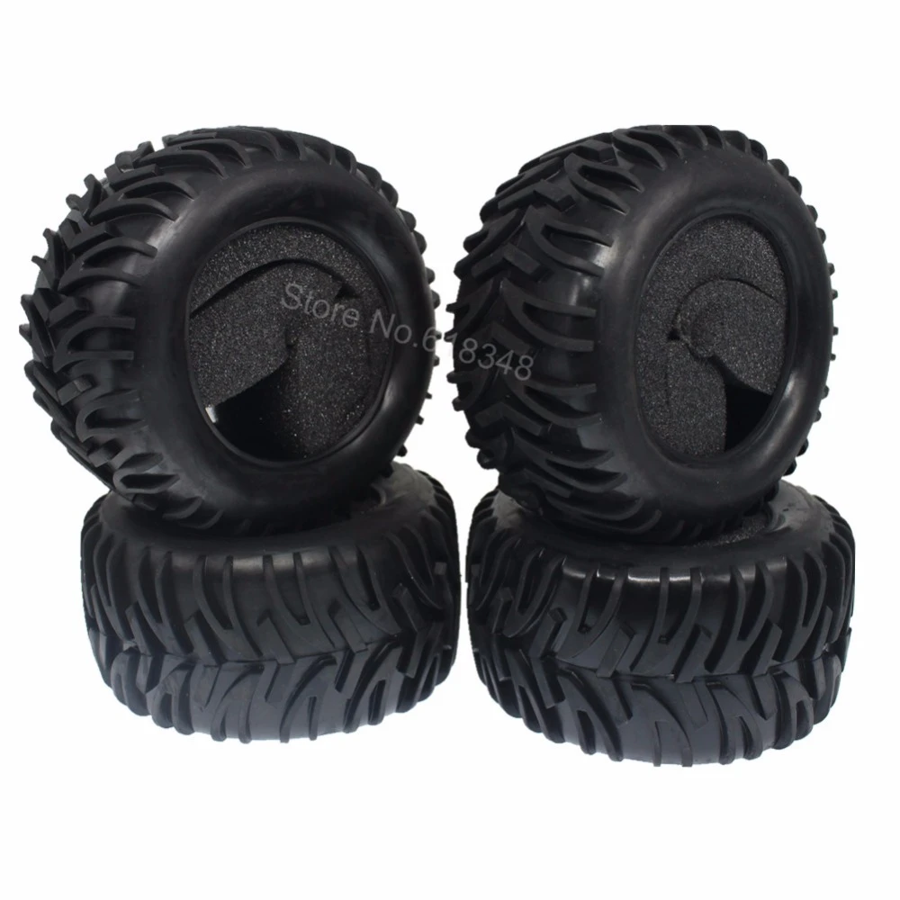 4Pcs RC 1:10th Monster Truck Tires With 