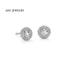 ANI 18K Белое Золото(AU750) женские свадебные серьги-гвоздики 1,33 CT сертифицированные I/SI серьги с натуральным бриллиантом индивидуальные aretes de