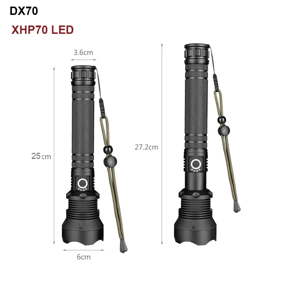 Новый светодиодный тактический фонарь CREE XHP50/XHP70 подсветка 3000 люмен