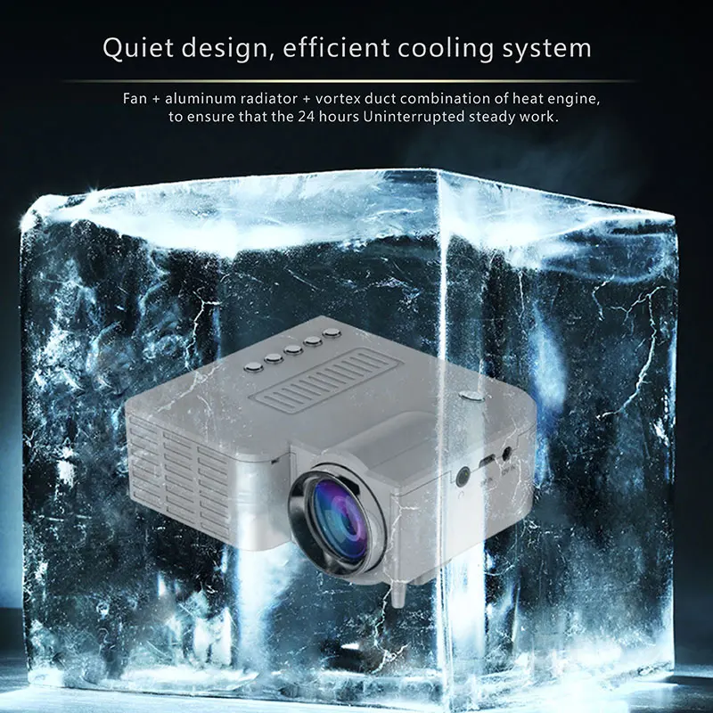 

New Mini Official Store/Home Theater 400 Lumens 1080P HD Multimedia LED LCD Projectors TV/USB/VGA HDMI AV Cable Remote Control