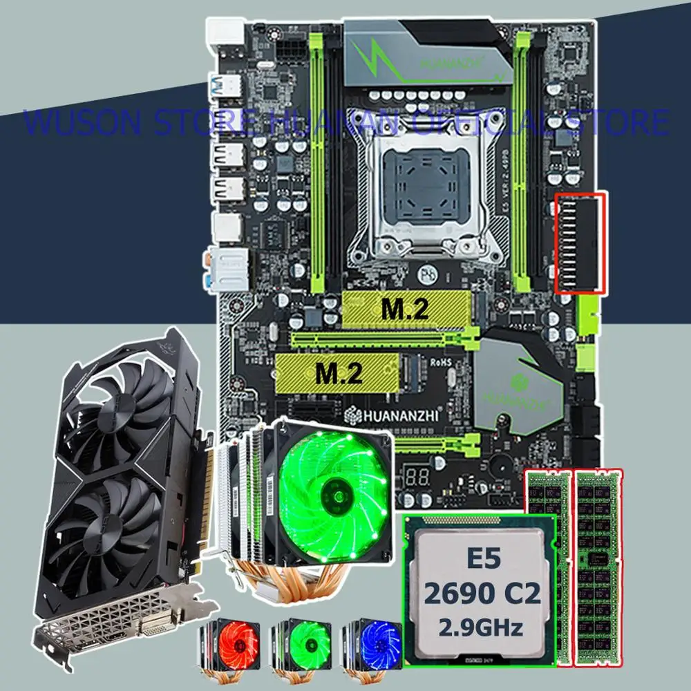 Материнская плата с двумя M.2 слот HUANANZHI X79 Pro Материнская плата с Процессор Xeon E5 2690 2,9 ГГц Оперативная память 16G (2*8G) видеокарта GTX1050Ti 4G Материнская плата с двумя M.2 слот HUANANZHI X79 Pro Материнская плата с Процессор Xeon E5 2690 2,9 ГГц Оперативная память 16G (2*8G) видеокарта GTX1050Ti 4G